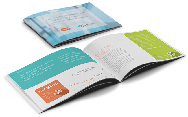 Healthcare Industry Marketing Report cover and inside pages 